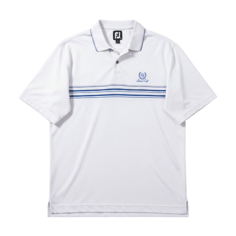 FootJoy Polo Shirt Men Large White Small Details Pique Knit Collar Laurel Oak CC